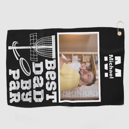 beste vader op parieschijf golf frisbee Aangepaste Golfhanddoek (Horizontaal)