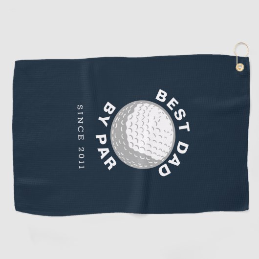 Beste vader op vaderdag Aangepast jaar Golfhanddoek (Horizontaal)