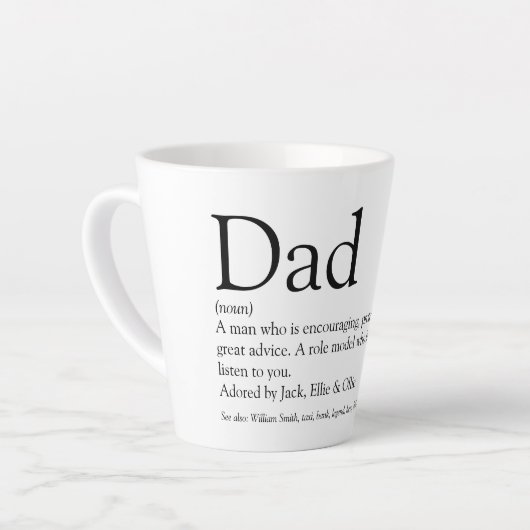 Beste vader, papa, vaders definitie latte mok (Linkerhoek)