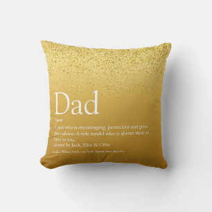 Beste vader, pappa, pater Definition Gold Glitter Kussen