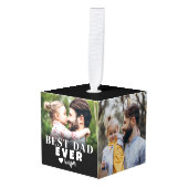 Beste vader Persoonlijke foto Kubus Ornament (Voorkant hoekig)