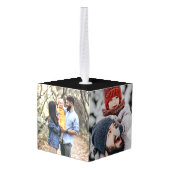 Beste vader Persoonlijke foto Kubus Ornament (Achter hoekig)