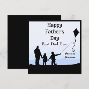 Beste vader Silhouette Names Kite Vaderdag Kaart