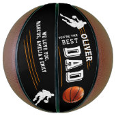 Beste Vader Speler Silhouette Vader Keepsake Basketbal (Verticaal)