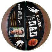 Beste vader speler Silhouette vader Keepsake Foto Basketbal (Verticaal)