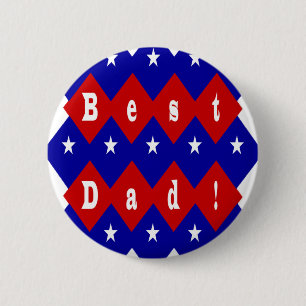 Beste vader Stars en Diamonds Ronde Button 5,7 Cm