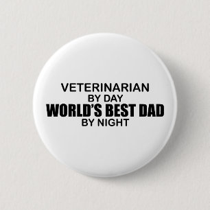 Beste vader ter wereld - dierenarts ronde button 5,7 cm