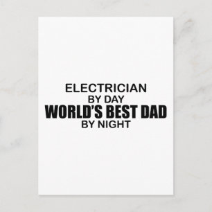 Beste vader ter wereld - elektricien briefkaart