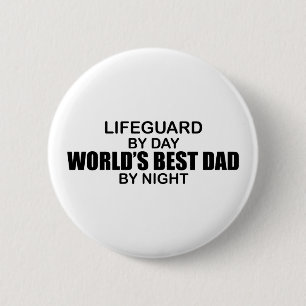 Beste vader ter wereld - Lifeguard Ronde Button 5,7 Cm