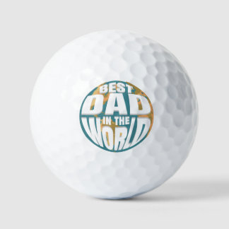 Beste vader ter wereld Vaderdag Retro Earth Golfballen