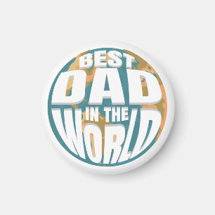 Beste vader ter wereld Vaderdag Retro Earth Magneet