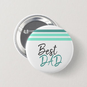 Beste vader Turquoise Modern Typografie Vader Dag Ronde Button 5,7 Cm