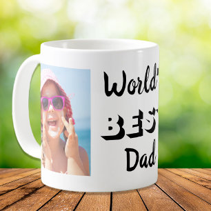 Beste vader twee foto's gepersonaliseerd koffiemok