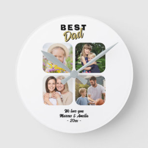 Beste vader vader 4 familiefoto ronde klok