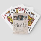 Beste vader Vader Foliage Aangepast 3 Foto Collage Pokerkaarten (Achterkant)