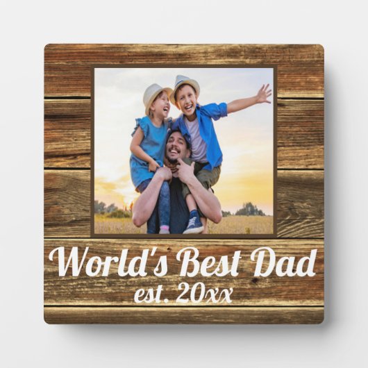 Beste vader Vaderdag, aangepaste foto's en tekst t Fotoplaat (Voorkant)
