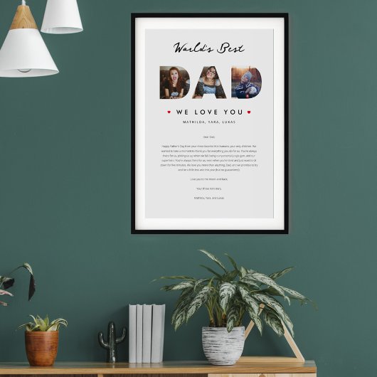 Beste vader Vaderdag grappige brief ter wereld Poster