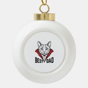 Beste Vader Vampier Kat Vintage Gravure Ontwerp_1 Keramische Bal Ornament