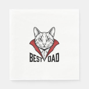 Beste Vader Vampier Kat Vintage Gravure Ontwerp_1 Servet