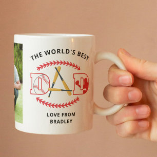 Beste vader van Baseball Aangepaste Fotonaam ter w Koffiemok