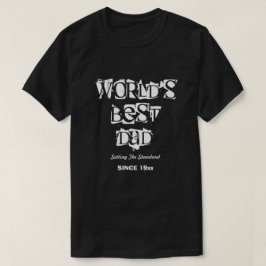 Beste vader van de wereld, gepersonaliseerd zwart t-shirt