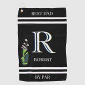 Beste vader van Par Custom Monogram Name Clubs Gol Golfhanddoek (Voorkant)