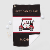 Beste vader van Par Golf Cart Monogram Golfhanddoek (Insitu)