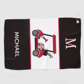 Beste vader van Par Golf Cart Monogram Golfhanddoek (Horizontaal)