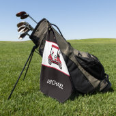 Beste vader van Par Golf Cart Monogram Golfhanddoek (Groen)