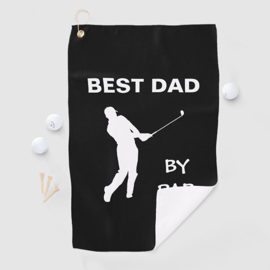 Beste vader van Par Golf papa Golfer Pun Vaderdag Golfhanddoek (Insitu)