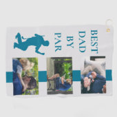 Beste vader van Par Golf Vader Foto Gift Golfhanddoek (Horizontaal)