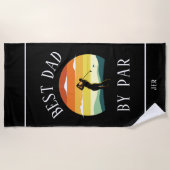 Beste vader van Par Golfer Silhouette Black White Strandlaken (Voorkant)