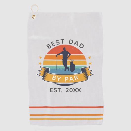 Beste vader van Par Golfing Fathers Day Papa Golfhanddoek (Voorkant)