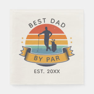 Beste vader van Par Golfing Fathers Day Retro Part Servet