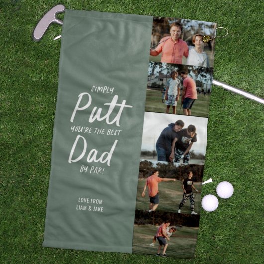 Beste vader van Par multi Foto Golf Fathers Day Go Golfhanddoek