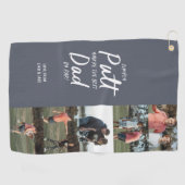 Beste vader van par multi-fotomarjoen blauwe vader golfhanddoek (Horizontaal)