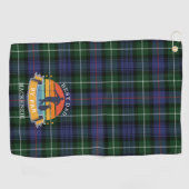 Beste vader van Par Pset MacKenzie Green Paars Golfhanddoek (Horizontaal)