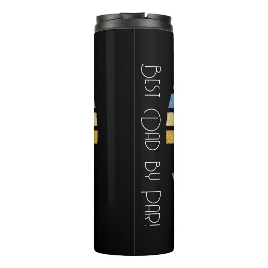 Beste vader van Par Rainbow & Black Thermosbeker (Achterkant)