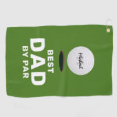 Beste vader van Par Vaderdag Name Golf Towel Golfhanddoek (Horizontaal)