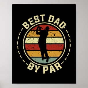 Beste vader van vaders dag Golf Golfing Funny Poster