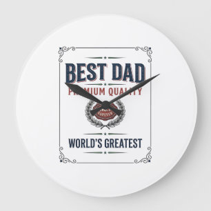 Beste Vader Vintage Gravure T-Shirt Ontwerp_1 Grote Klok