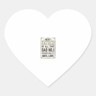 Beste Vader Vintage Gravure Typografisch Shirt De Hart Sticker