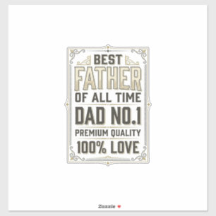 Beste Vader Vintage Gravure Typografisch Shirt De Sticker