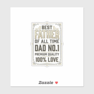 Beste Vader Vintage Gravure Typografisch Shirt De Sticker
