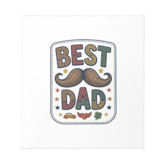 Beste Vader Vintage Snorhaar Vector Vader Design_1 Notitieblok
