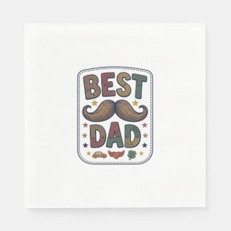 Beste Vader Vintage Snorhaar Vector Vader Design_1 Servet