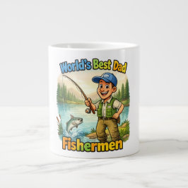 Beste Vader Visser bij het Meer Grappig Cadeau-ide Extra Grote Beker