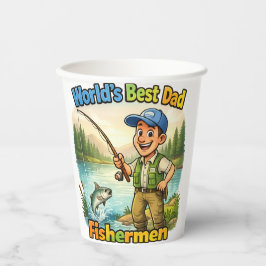 Beste Vader Visser bij het Meer Grappig Cadeau-ide Papieren Bekers
