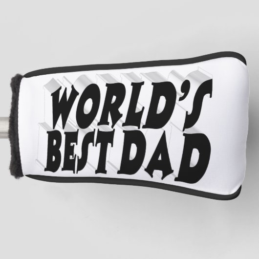 Beste vader zwarte 3d tekst golfheadcover (Voorkant)