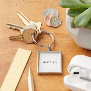 Beste vader zwarte en witte minimalistische elegan sleutelhanger